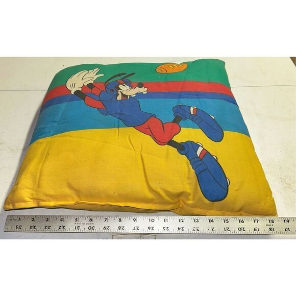 Vintage 90’s Disney Mickey Goofy Football‎ Pillow 18” x 18” - Picture 4 of 4